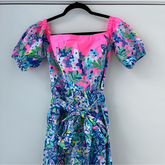 NWOT Lilly Pulitzer Zalie Cotton Midi Dress 6 - Picture 4 of 15